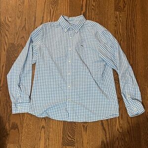 Vineyard Vines Gingham Button Down Shirt in Sky Blue and White
